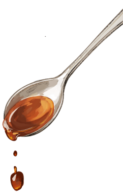 背景のスプーン